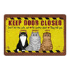 Keep Door Closed Cats Personalized Doormat