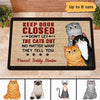 Keep Door Closed Sassy Cats Personalized Doormat
