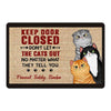 Keep Door Closed Sassy Cats Personalized Doormat