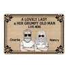 Lovely Lady Grumpy Old Man Live Here Personalized Doormat