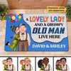 Lovely Lady & Old Man Live Here Happy Couple Personalized Doormat