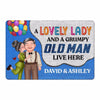 Lovely Lady & Old Man Live Here Happy Couple Personalized Doormat