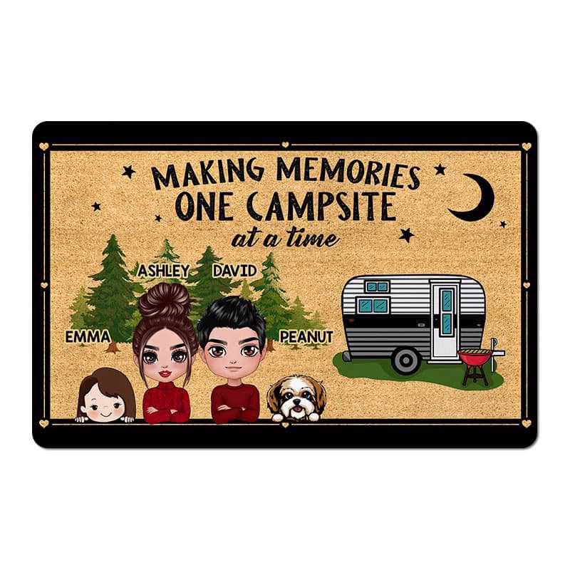 Making Memories Camping Family Dog Cat Personalized Doormat