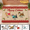 Meowy Catmas Fluffy Cats Walking Personalized Doormat