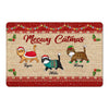 Meowy Catmas Fluffy Cats Walking Personalized Doormat