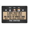 No Need To Knock Dogs Personalized Doormat