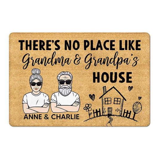 No Place Like Grandpa Grandma Personalized Doormat