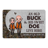 Old Buck Sweet Doe Hunting Couple Valentine Gift Personalized Doormat