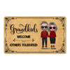 Old Doll Couple Grandma Grandpa Grandparents Grandkids Welcome Others Tolerated Personalized Doormat