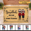 Old Doll Couple Grandma Grandpa Grandparents Grandkids Welcome Others Tolerated Personalized Doormat