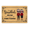 Old Doll Couple Grandma Grandpa Grandparents Grandkids Welcome Others Tolerated Personalized Doormat