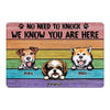Rainbow Wood Texture Dogs Personalized Doormat