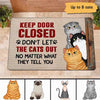 Sassy Cats Keep The Door Close Personalized Doormat