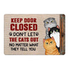 Sassy Cats Keep The Door Close Personalized Doormat