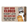 Sassy Cats Keep The Door Close Personalized Doormat