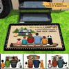 Sit By The Campfire Camping Family Personalized Doormat