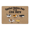 Spoiled Rotten Dogs Cats Live Here Personalized Doormat