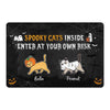 Spooky Cats Inside Enter At Your Own Risk Personalized Doormat