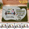 Stick Fisherman And His Best Catch Personalized Doormat