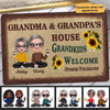 Sunflower Doll Grandparents Personalized Doormat