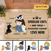 The Cats And Household Servant Live Here Personalized Doormat