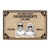 The World's Best Grandparents Grandma Grandpa Live Here Gift Personalized Doormat