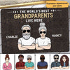 The World‘s Best Grandparents Live Here Personalized Doormat (Dark Color)