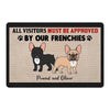 Visitors Must Be Approved By French Bulldog Personalized Doormat