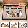 Visitors Must Be Approved By Sitting Dogs Personalized Doormat