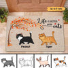 Walking Cats Under Tree Personalized Doormat