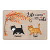 Walking Cats Under Tree Personalized Doormat