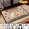 Warning Area Patrolled By Cats Personalized Doormat