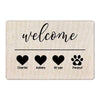 Welcome Heart Paw Simple Personalized Doormat