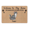 Welcome Home Cute Sitting Cats Personalized Doormat