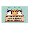 Welcome Home Fluffy Cat Personalized Doormat