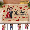 Well Dressed Doll Couple Gift Personalized Doormat