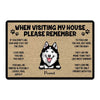 When Visiting Dogs House Peeking Dog Personalized Doormat