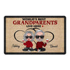World Best Grandparents Grandpa Grandma Doll Couple Sitting Personalized Doormat
