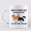 Walking Fluffy Cats Happy Father‘s Day Cat Human Servant Gift For Cat Dad Personalized Mug