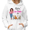 Rockin‘ Cat Mom Life Pink Sassy Woman Personalized Hoodie Sweatshirt