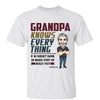 Grandpa Knows Everything Old Man Caricature Personalized Shirt