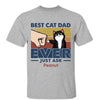 Best Cat Dad Ever Fluffy Cat Retro Personalized Shirt