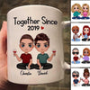 Doll Couple Sitting Anniversary Gift Personalized Mug