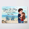 Doll Couple Kissing Beach Landscape Personalized Horizontal Poster