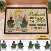 Fishing Couple Back View Personalized Doormat