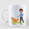 Thank You Dog Dad Doll Style & Walking Dog Personalized Mug