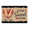 Heart Finger Print Couple Holding Hands Home Sweet Home Personalized Doormat