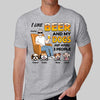 Sitting Man Beer And Dogs Personalized Shirt