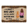 Leopard Crazy Dog Mom Lives Here Personalized Doormat