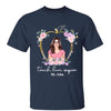 Teach Love Inspire Floral Apple Outline Teacher Personalized Shirt